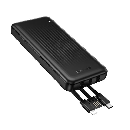 Εξωτερική Μπαταρία Borofone BJ79 Clever, 10000mAh, 10W, 1 x Lightning - 1 x USB-A - 1 x USB-C, Μαύρη