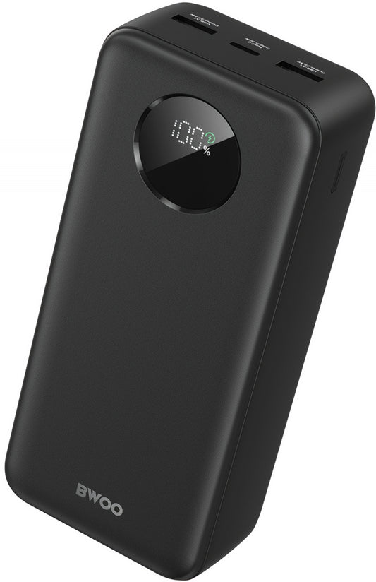 Εξωτερική Μπαταρία BWOO BO-P64, 30000mAh, 22.5W, QC + PD, 1 x USB-C - 2 x USB-A, Μαύρη