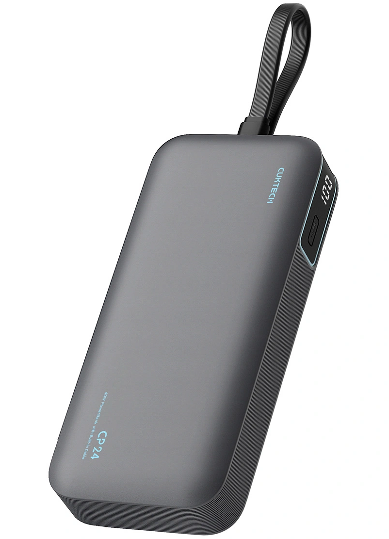 Cuktech LPB200N External Battery, 20000mAh, 40W, QC + PD, 1 x USB-A - 2 x USB-C, Black CUKL200NMXGR