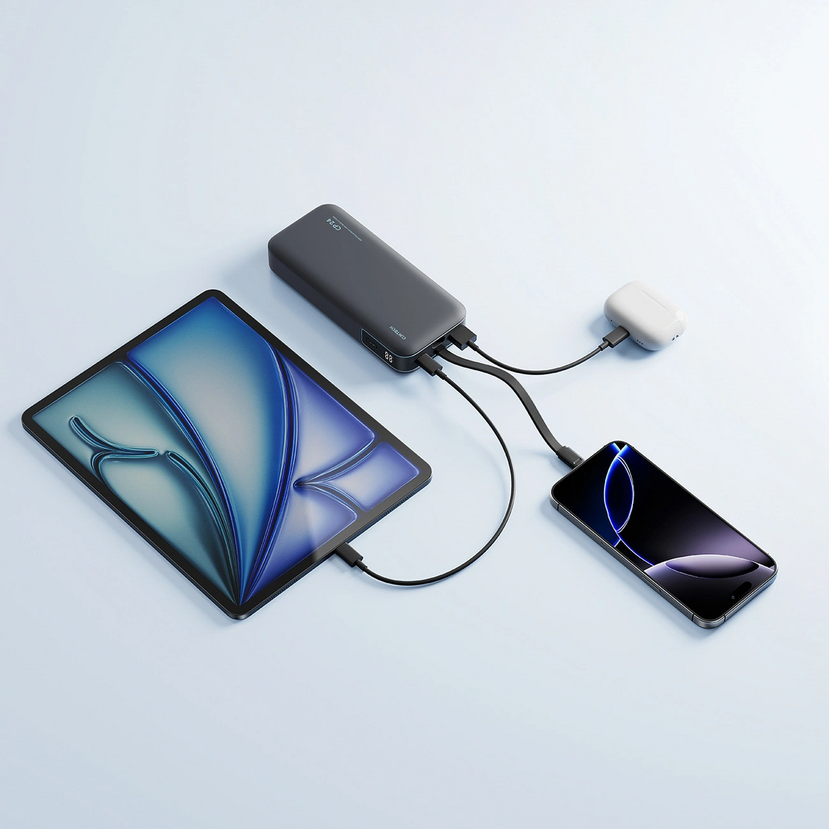 Cuktech LPB200N External Battery, 20000mAh, 40W, QC + PD, 1 x USB-A - 2 x USB-C, Black CUKL200NMXGR