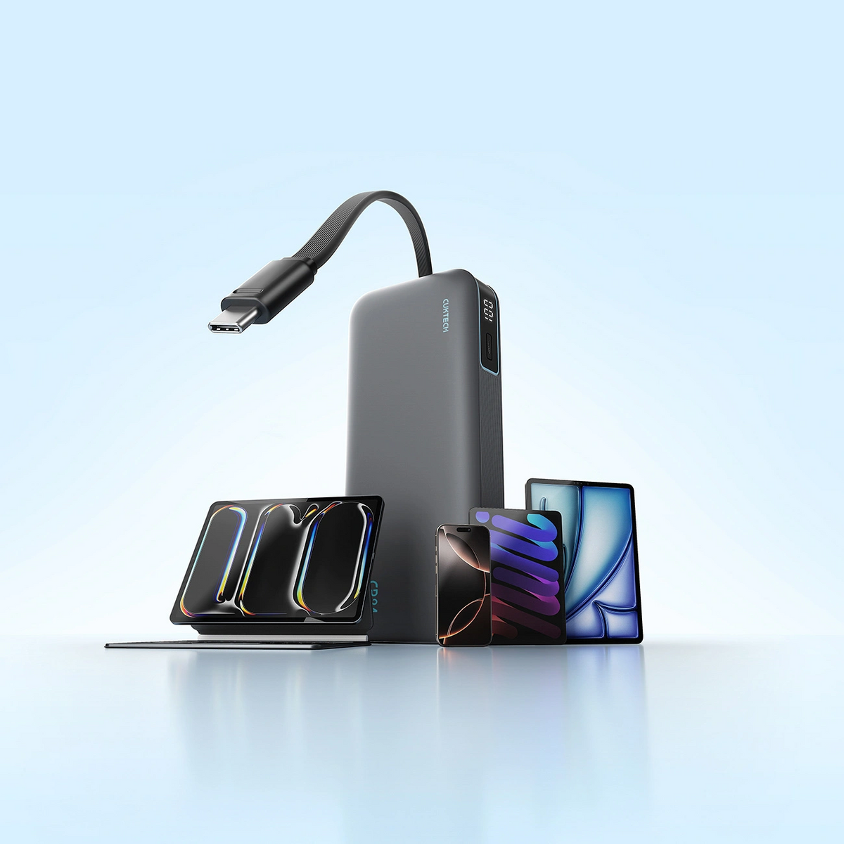 Cuktech LPB200N External Battery, 20000mAh, 40W, QC + PD, 1 x USB-A - 2 x USB-C, Black CUKL200NMXGR
