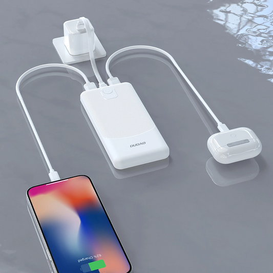 Εξωτερική Μπαταρία Dudao K10Pro, 20000mAh, 12W, 2 x USB-A, Λευκή