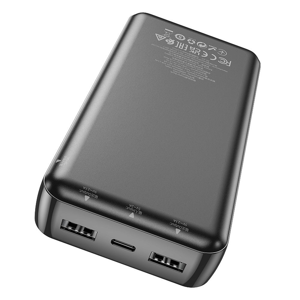 Εξωτερική Μπαταρία HOCO J100A, 20000mAh, 10W, 2 x USB-A, Μαύρο