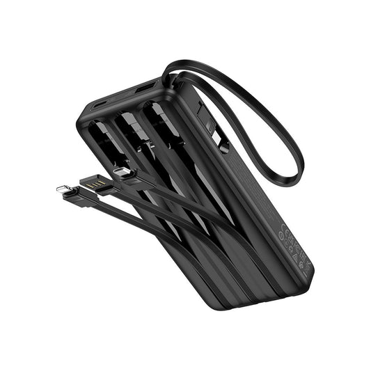 Εξωτερική Μπαταρία HOCO J146, 10000mAh, 10W, 1 x Lightning - 1 x microUSB - 1 x USB-A - 1 x USB-C, Μαύρο