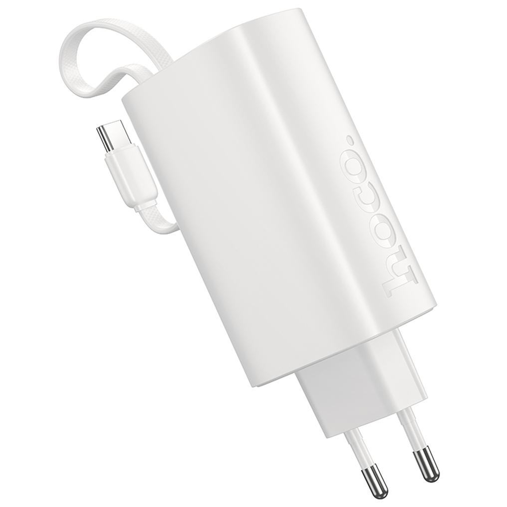 Εξωτερική μπαταρία HOCO J148 2 σε 1, 5000mAh, 20W, PD, 2 x USB-C, Λευκή
