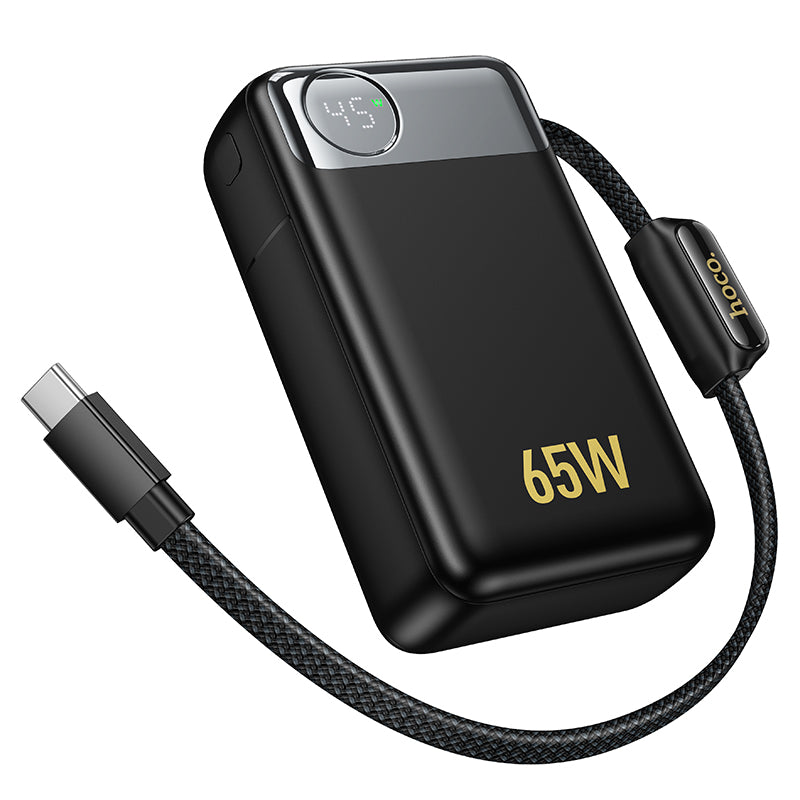 HOCO Q53 External Battery, 12000mAh, 65W, QC + PD, 1 x USB-A - 2 x USB-C, Black
