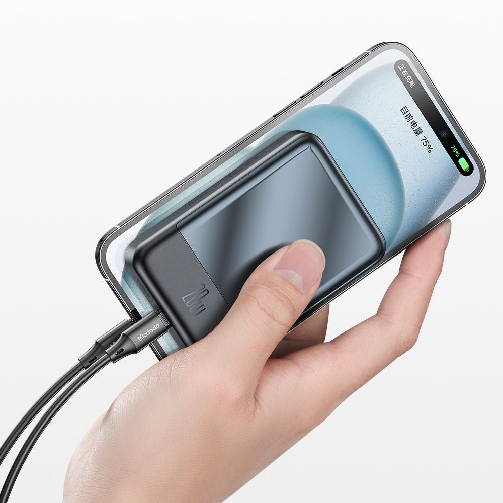 Εξωτερική Μπαταρία Wireless McDodo MC-5021 Ambilight, 20000mAh, 20W, PD + FQI, 1 x QI - 1 x USB-C, Μαύρη