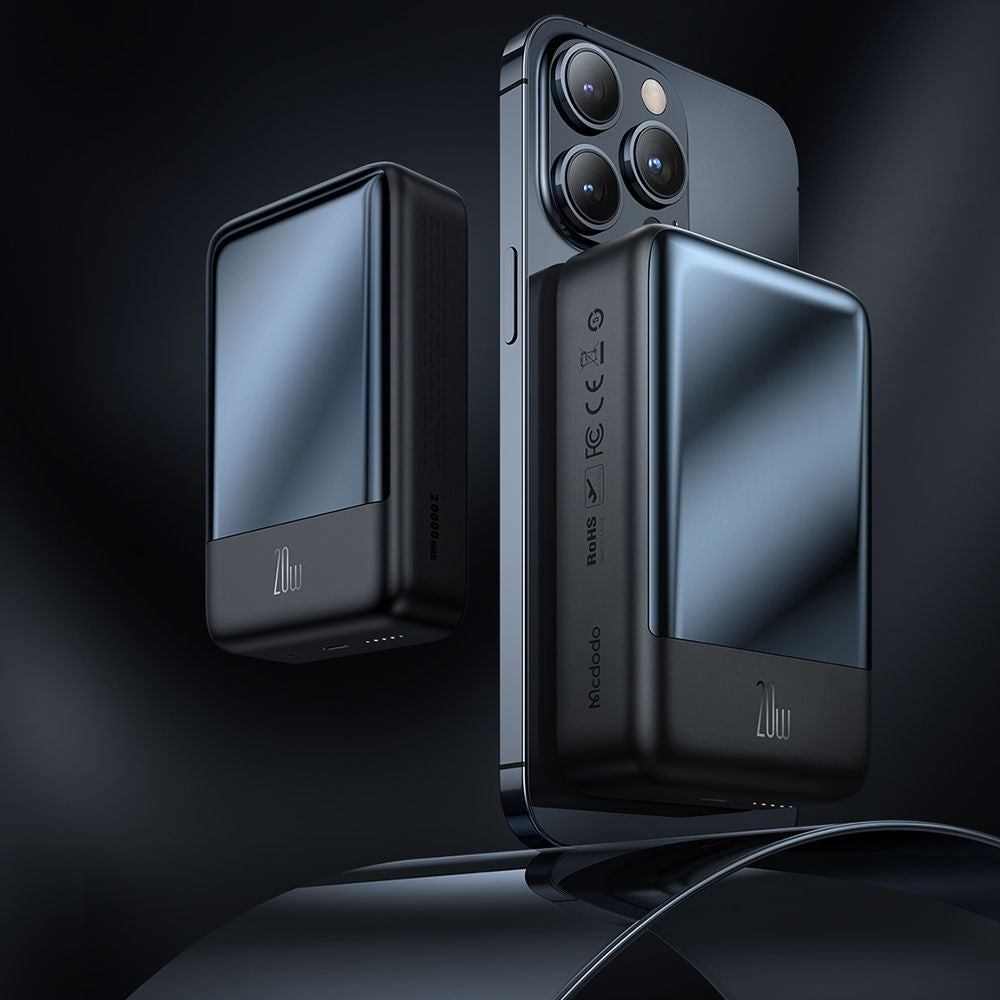 Εξωτερική Μπαταρία Wireless McDodo MC-5021 Ambilight, 20000mAh, 20W, PD + FQI, 1 x QI - 1 x USB-C, Μαύρη
