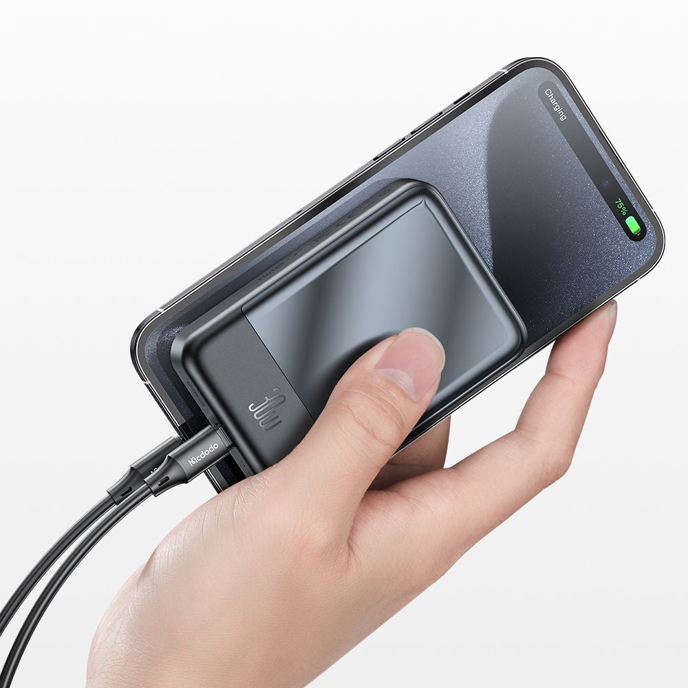 Εξωτερική Μπαταρία Wireless McDodo MC-5931 Ambilight, 10000mAh, 30W, PD + FQI, 1 x QI - 1 x USB-C, Μαύρη