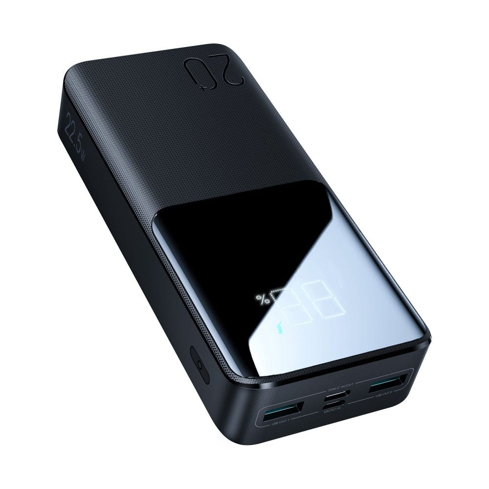 Εξωτερική Μπαταρία Joyroom, 20000mAh, 22.5W, QC + PD, 1 x USB-C - 2 x USB-A, Μαύρη JR-QP192