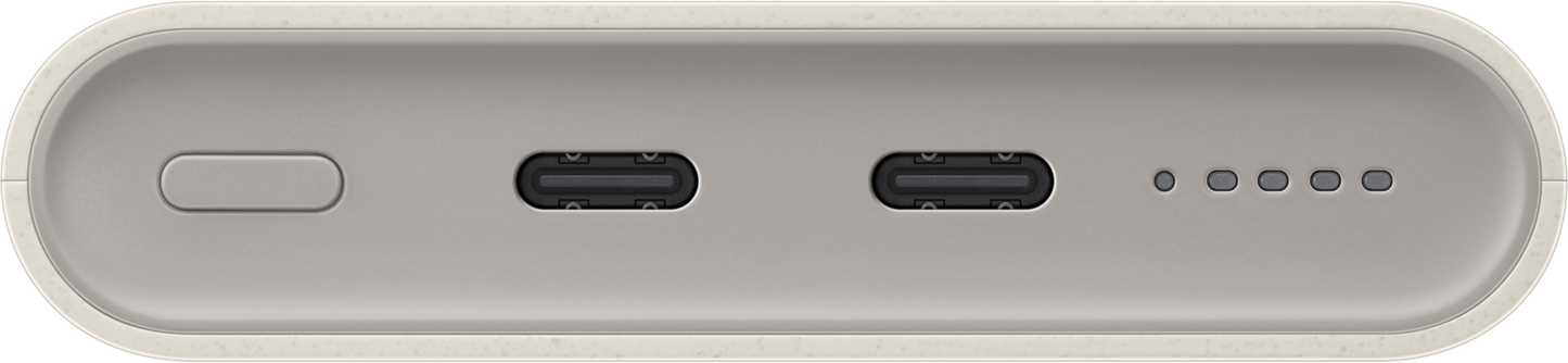 Εξωτερική Μπαταρία Wireless Samsung, 10000mAh, 25W, PD + FQI, 1 x QI - 2 x USB-C, Μπεζ EB-U2510XUEGEU