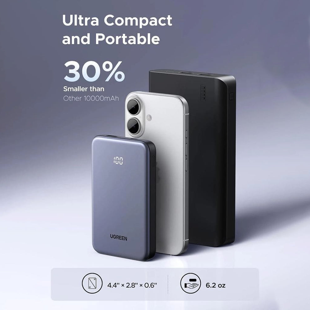 Εξωτερική Μπαταρία UGREEN 75131B, 10000mAh, 22.5W, QC + PD, 1 x USB-A - 1 x USB-C, Γκρι