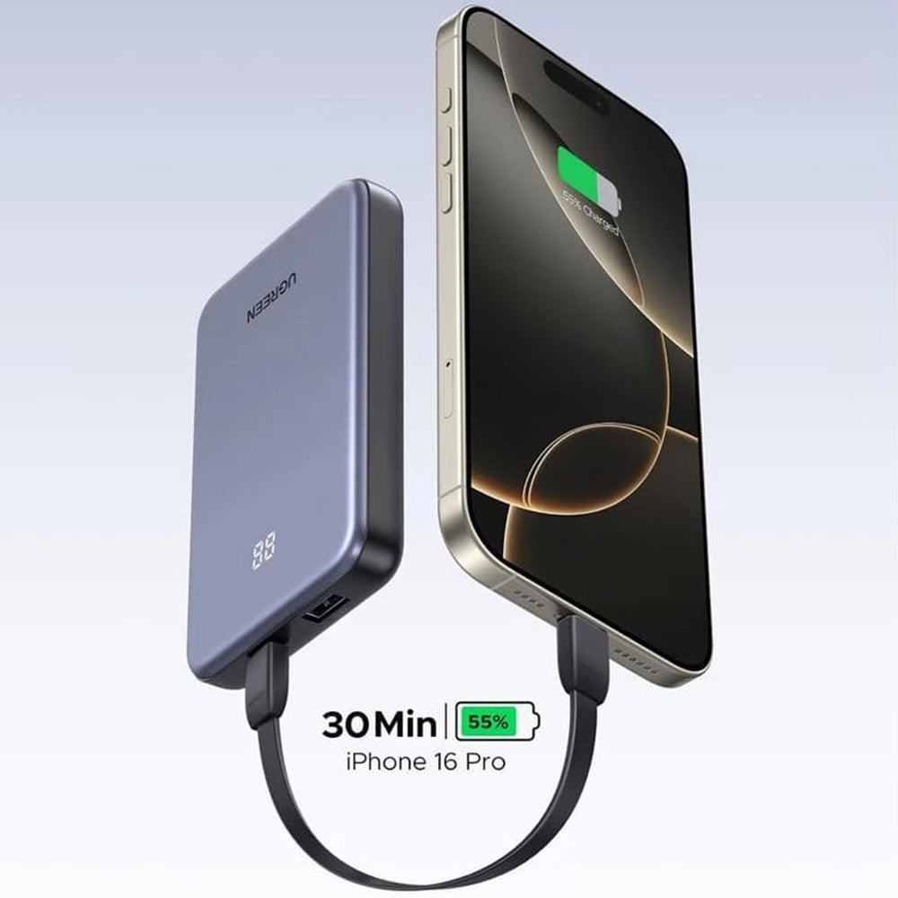 Εξωτερική Μπαταρία UGREEN 75131B, 10000mAh, 22.5W, QC + PD, 1 x USB-A - 1 x USB-C, Γκρι