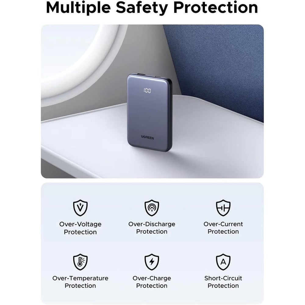 Εξωτερική Μπαταρία UGREEN 75131B, 10000mAh, 22.5W, QC + PD, 1 x USB-A - 1 x USB-C, Γκρι