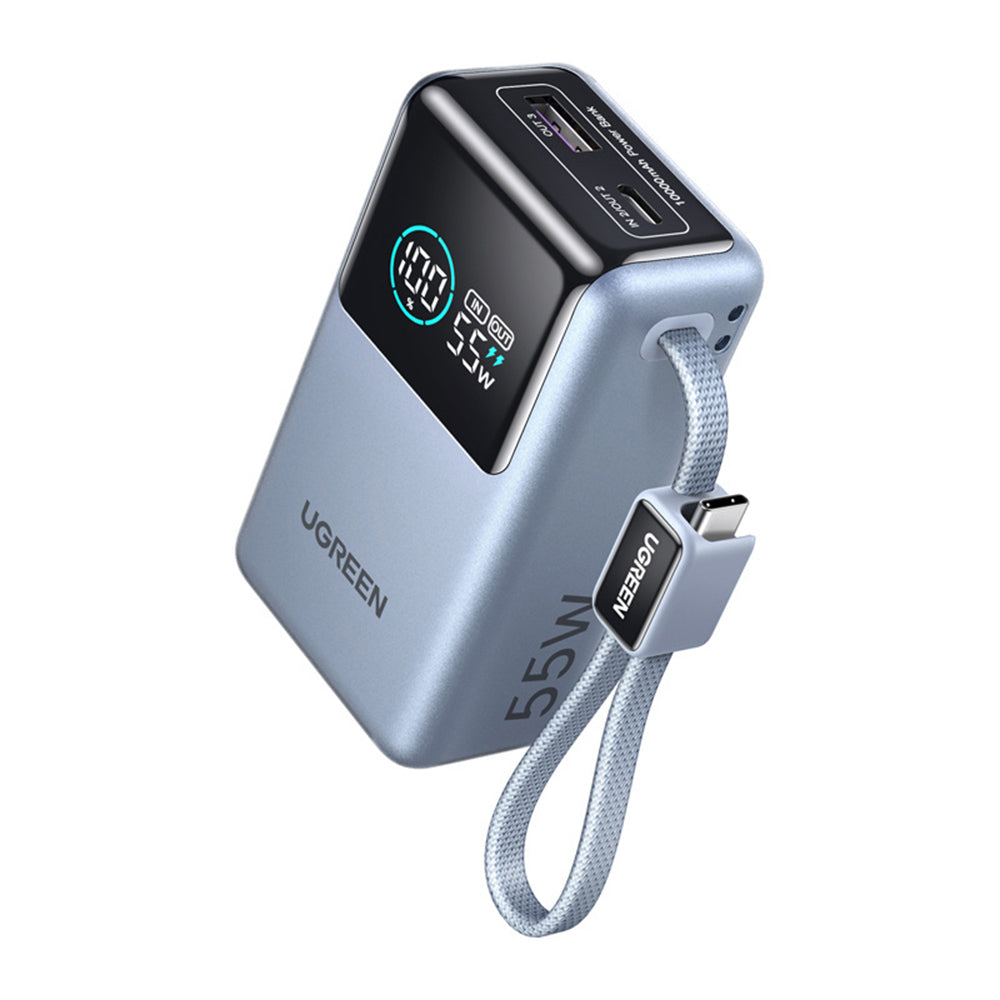 Εξωτερική Μπαταρία UGREEN Nexode Pro PB727 (75701B), 10000mAh, 55W, QC + PD, 1 x USB-A - 2 x USB-C, Γκρι