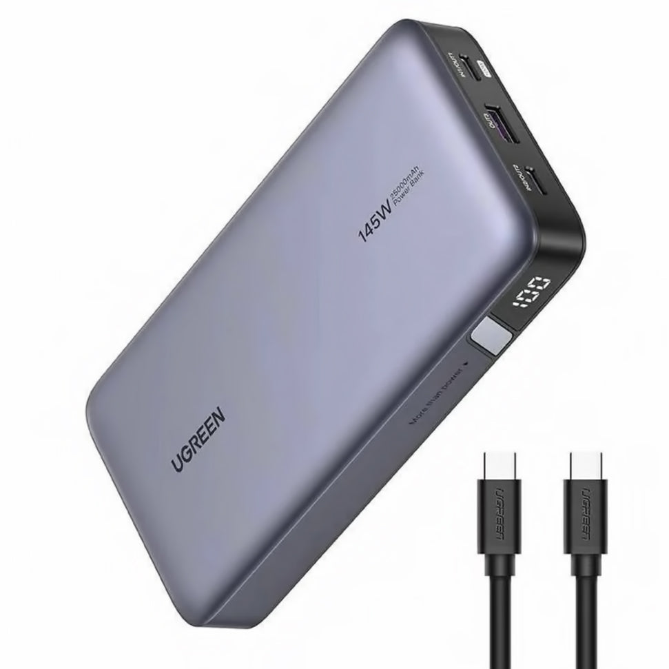 Εξωτερική Μπαταρία UGREEN PB205, 25000mAh, 145W, QC + PD, 1 x USB-A - 2 x USB-C, Γκρι