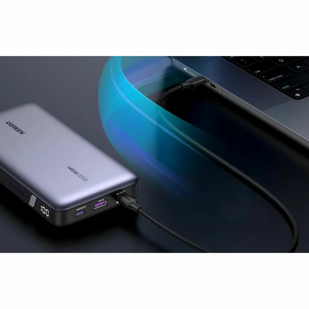Εξωτερική Μπαταρία UGREEN PB205, 25000mAh, 145W, QC + PD, 1 x USB-A - 2 x USB-C, Γκρι