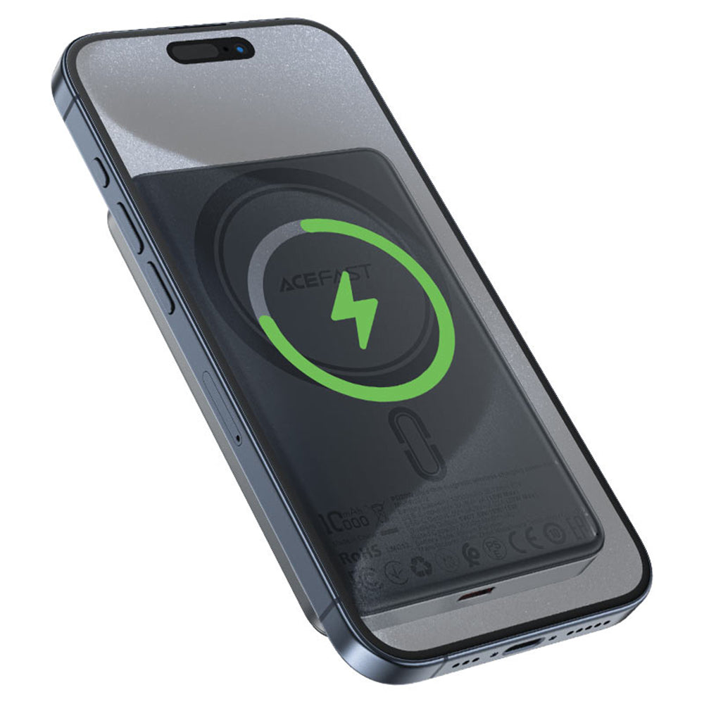 Εξωτερική Μπαταρία Wireless Acefast M12, 10000mAh, 20W, PD + FQI, 1 x QI - 1 x USB-C, Μαύρη