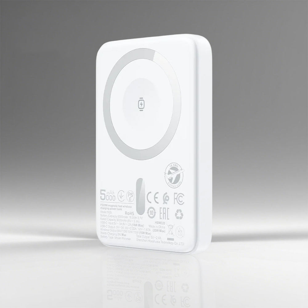 Εξωτερική Μπαταρία Wireless Acefast M25, 5000mAh, 20W, PD + FQI, 1 x QI - 1 x USB-C, Λευκή