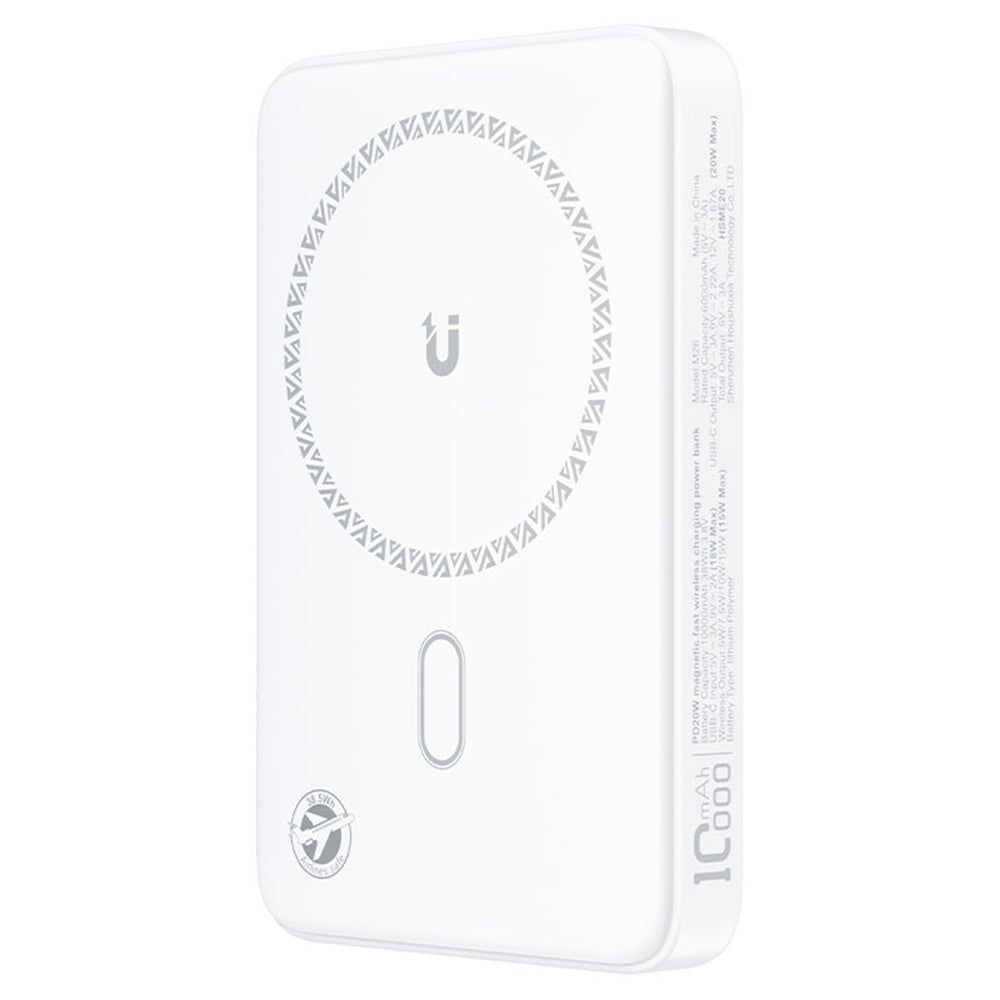 Εξωτερική Μπαταρία Wireless Acefast M26, 10000mAh, 20W, PD + FQI, 1 x QI - 1 x USB-C, Λευκή