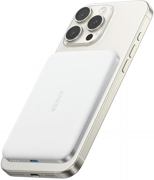 Εξωτερική Μπαταρία Ασύρματη Anker Nano, 5000mAh, 20W, PD + FQI, 1 x QI - 1 x USB-C, Λευκή A1665H21
