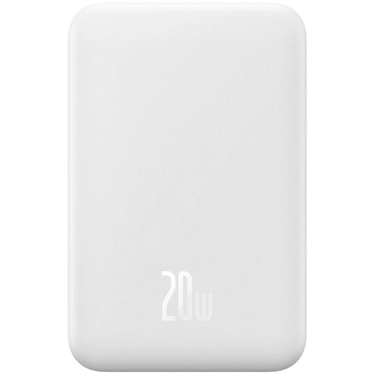 Baseus Magnetic Mini Ασύρματη Εξωτερική Μπαταρία, 20000mAh, 20W, PD + FQI, 1 x QI - 1 x USB-C, Λευκό PPCX150002