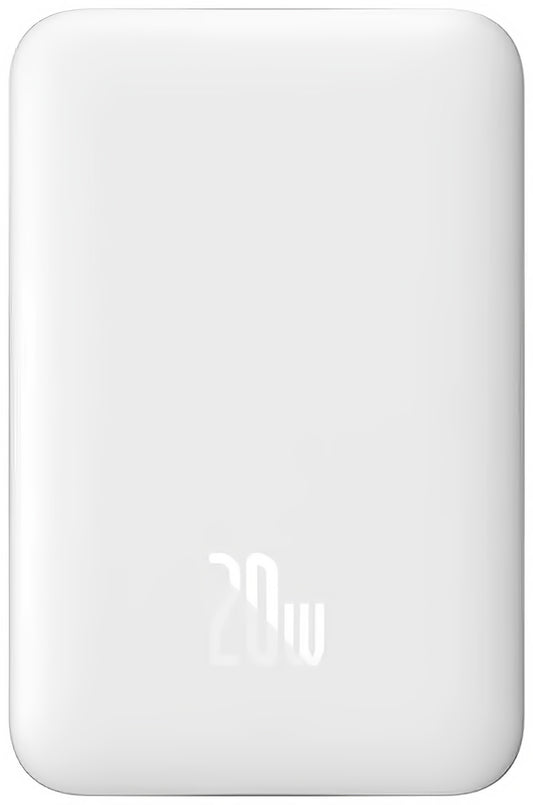 Εξωτερική Μπαταρία Wireless Baseus Magnetic Mini, 10000mAh, 20W, PD + FQI, 1 x QI - 1 x USB-C, Λευκή PPCX07002