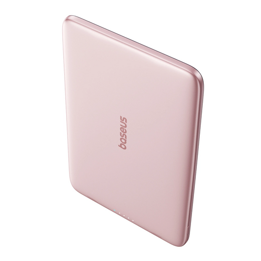 Εξωτερική Μπαταρία Wireless Baseus PicoGo AM41, 5000mAh, 20W, PD + FQI, 1 x QI - 1 x USB-C, Ροζ