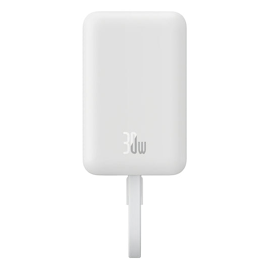 Εξωτερική Μπαταρία Wireless Baseus Magnetic Mini, 10000mAh, 30W, PD + FQI, 1 x QI - 2 x USB-C, Λευκή P1002210B223-00