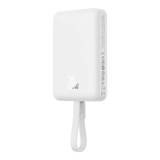Εξωτερική Μπαταρία Wireless Baseus Magnetic Mini, 10000mAh, 20W, PD + FQI, 1 x Lightning - 1 x QI - 1 x USB-C, Λευκή P10022109223-00