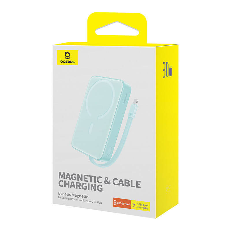 Εξωτερική Μπαταρία Wireless Baseus Magnetic Mini, 10000mAh, 30W, PD + FQI, 1 x Lightning - 1 x QI - 1 x USB-C, Μπλε P1002210B333-00