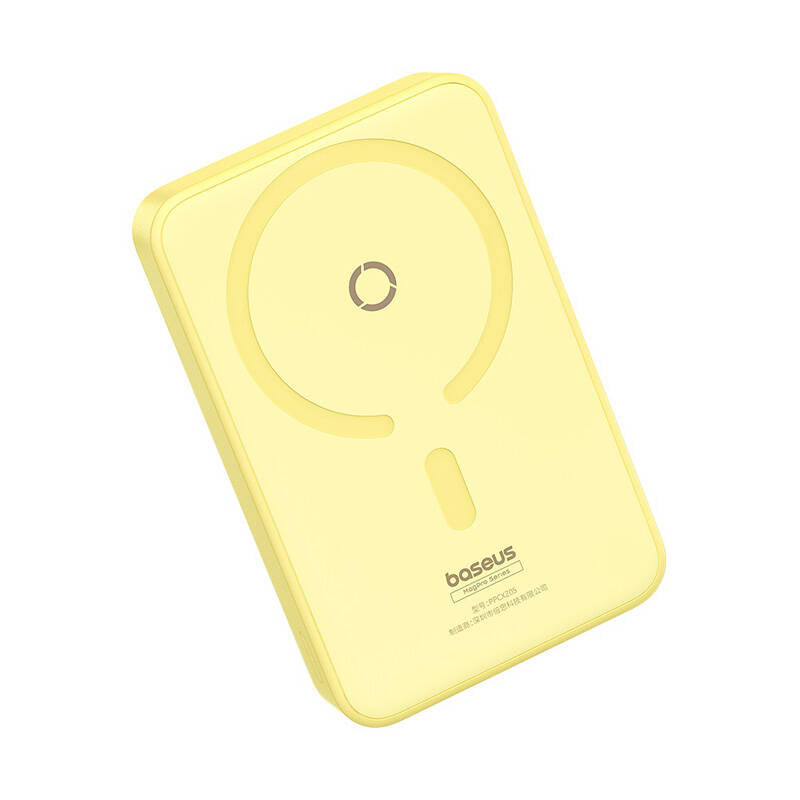 Εξωτερική Μπαταρία Wireless Baseus MagPro PPCXZ05, 5000mAh, 20W, PD + FQI, 1 x QI - 1 x USB-C, Κίτρινη P10064101Y23-00