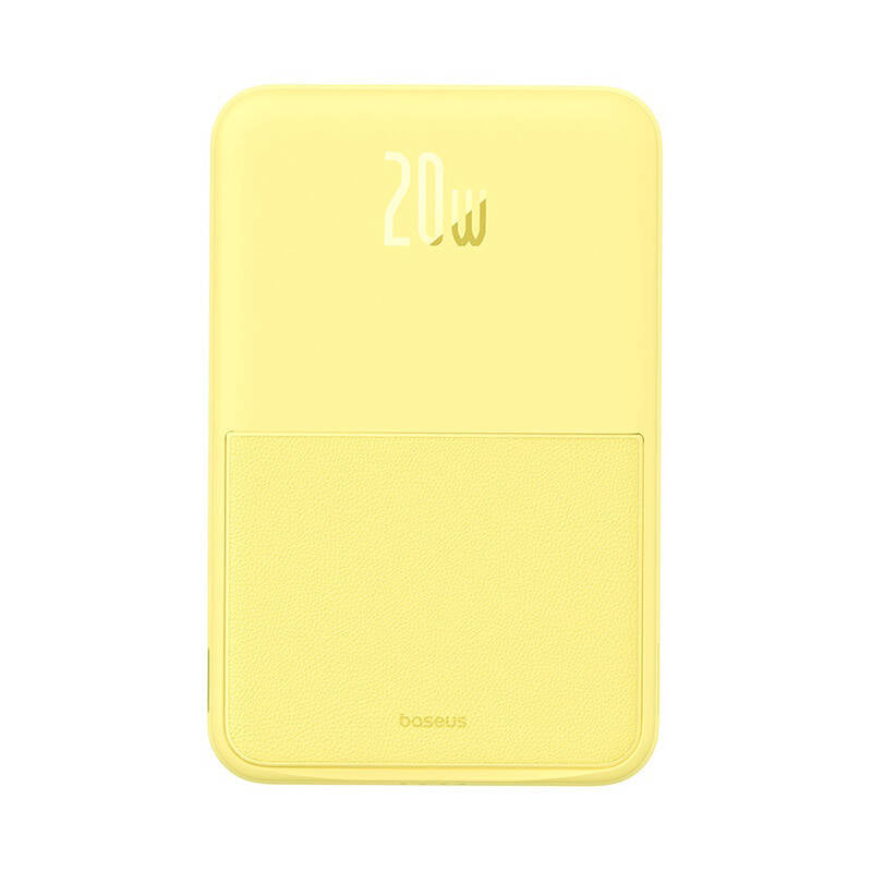 Εξωτερική Μπαταρία Wireless Baseus MagPro PPCXZ05, 5000mAh, 20W, PD + FQI, 1 x QI - 1 x USB-C, Κίτρινη P10064101Y23-00