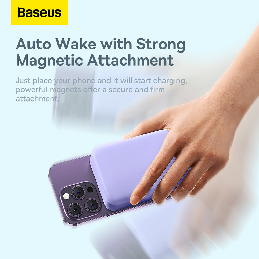 Εξωτερική Μπαταρία Wireless Baseus Magnetic Mini, 20000mAh, 20W, PD + FQI, 1 x QI - 1 x USB-C, Μωβ PPCX150005