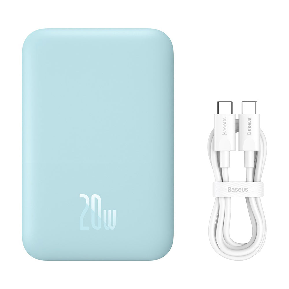 Εξωτερική Μπαταρία Wireless Baseus Mini Air, 6000mAh, 20W, PD + FQI, 1 x QI - 1 x USB-C, Μπλε P10059002313-00