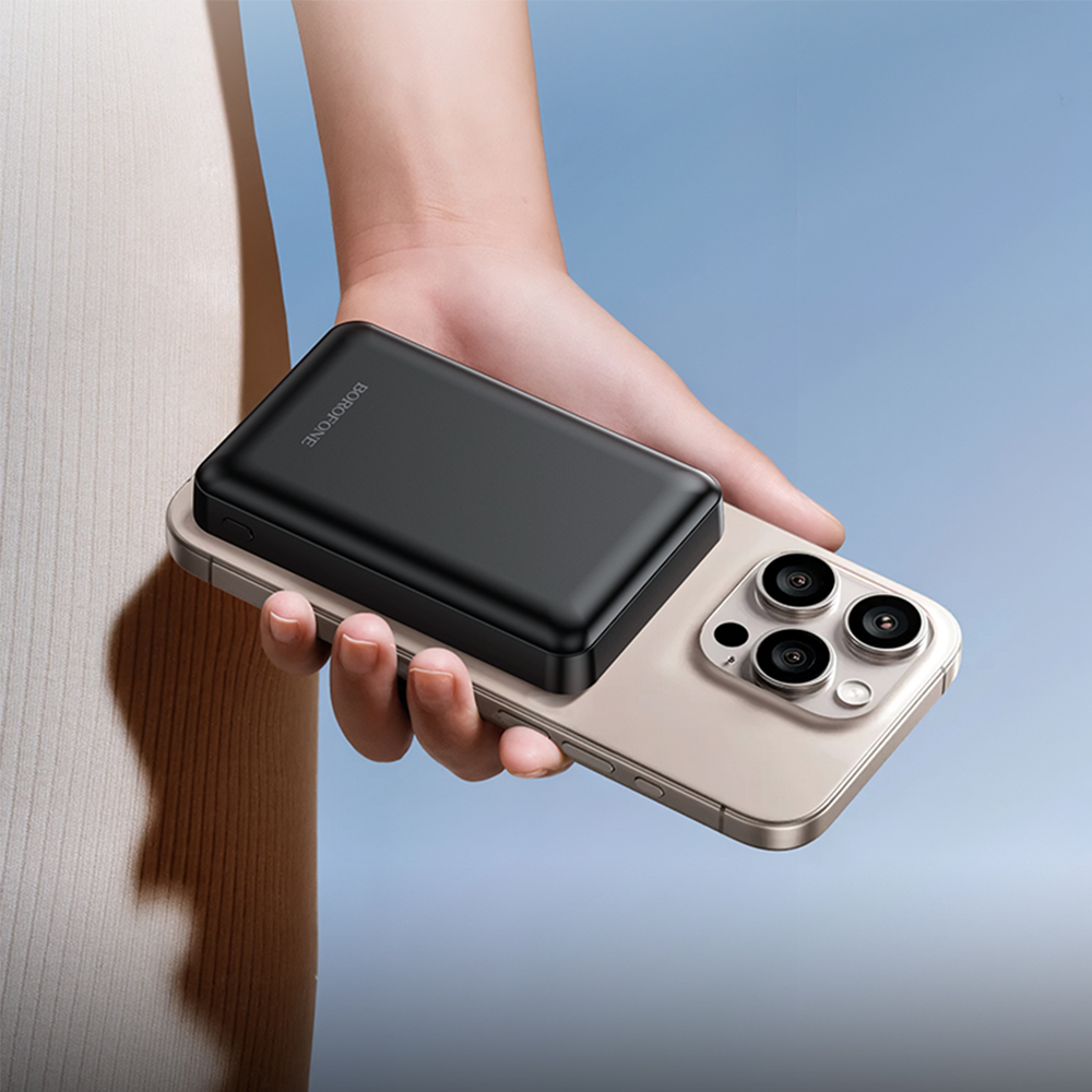 Εξωτερική Μπαταρία Wireless Borofone BJ82 Dawn, 5000mAh, 10W, 1 x QI - 1 x USB-A, Μαύρη