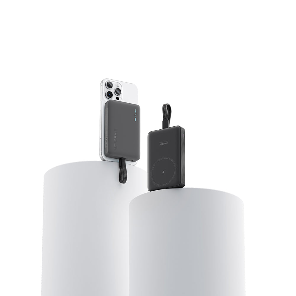 Ασύρματη Εξωτερική Μπαταρία Cuktech WPB100L, 10000mAh, 22.5W, PD + FQI, 1 x QI - 2 x USB-C, Μαύρη CKWPB100LGLBK