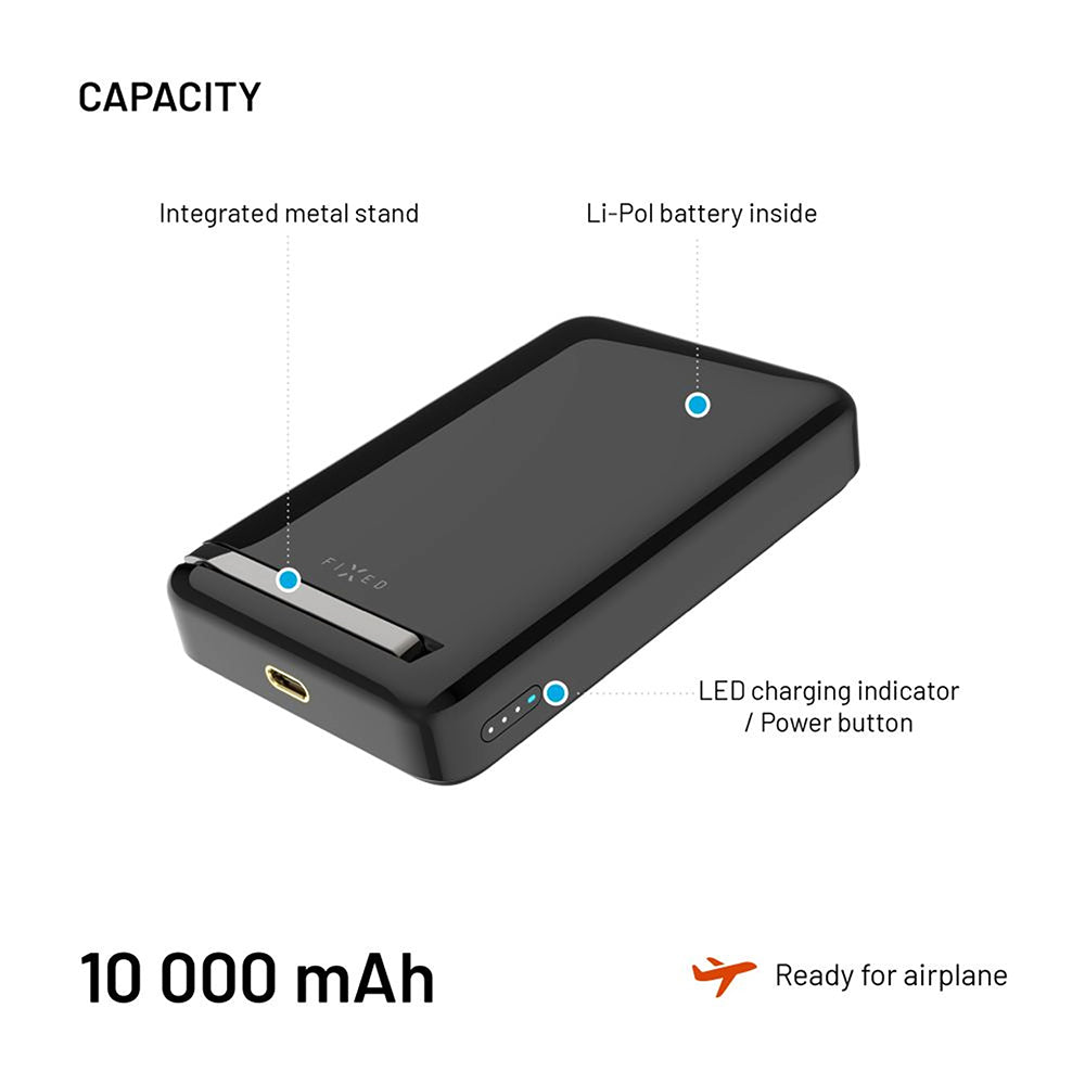 Εξωτερική Μπαταρία Wireless Fixed MagZen 10 Pro, 10000mAh, 30W, PD + FQI, 1 x QI - 1 x USB-C, Μαύρη