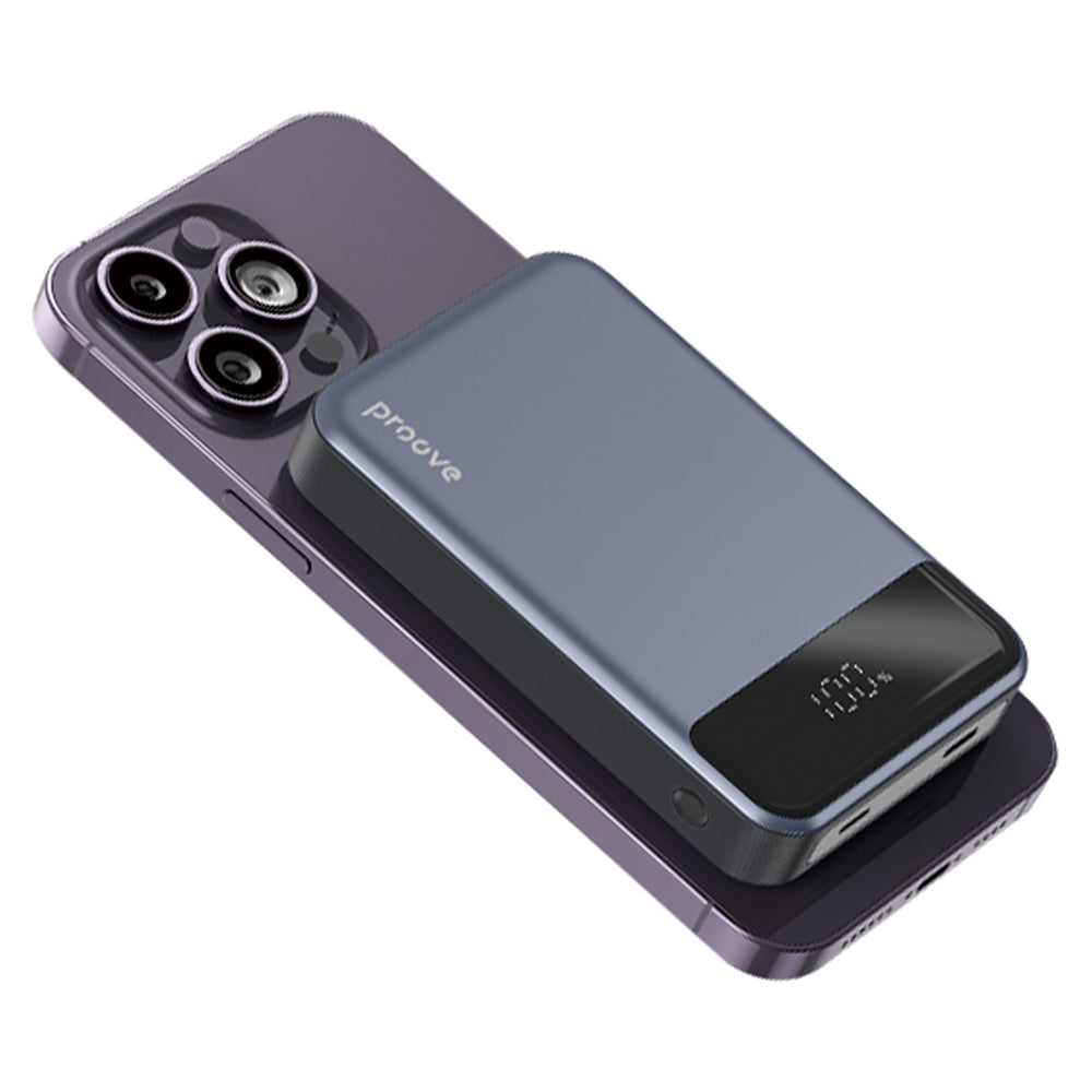 Εξωτερική Μπαταρία Wireless Proove Hoodman, 10000mAh, 20W, PD + FQI, 1 x QI - 1 x USB-C, Γκρι PBH120010003