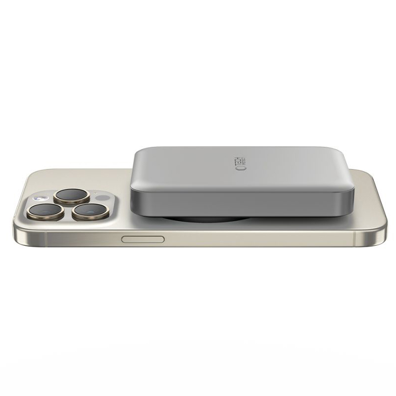 Ασύρματη Εξωτερική Μπαταρία Tech-Protect PB11 LifeMag, 10000mAh, 15W, PD + FQI, 1 x QI - 1 x USB-C, Γκρι, Επανασφραγισμένη