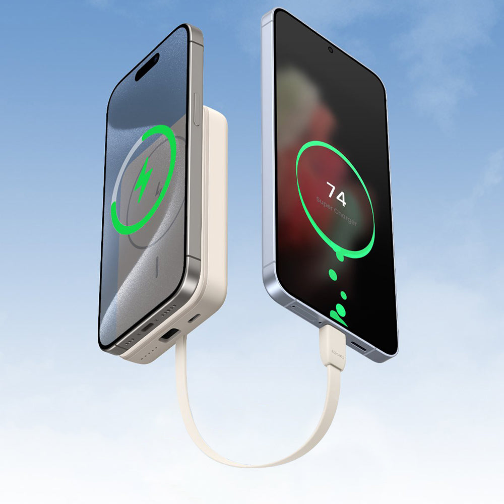 Εξωτερική Μπαταρία Ασύρματη UGREEN PB760, 10000mAh, 20W, PD + FQI, 1 x QI - 1 x USB-C, Μπεζ