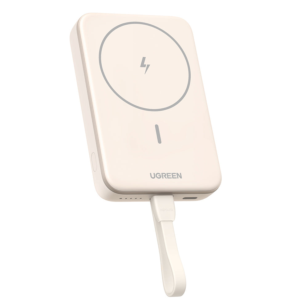 Εξωτερική Μπαταρία Ασύρματη UGREEN PB760, 10000mAh, 20W, PD + FQI, 1 x QI - 1 x USB-C, Μπεζ