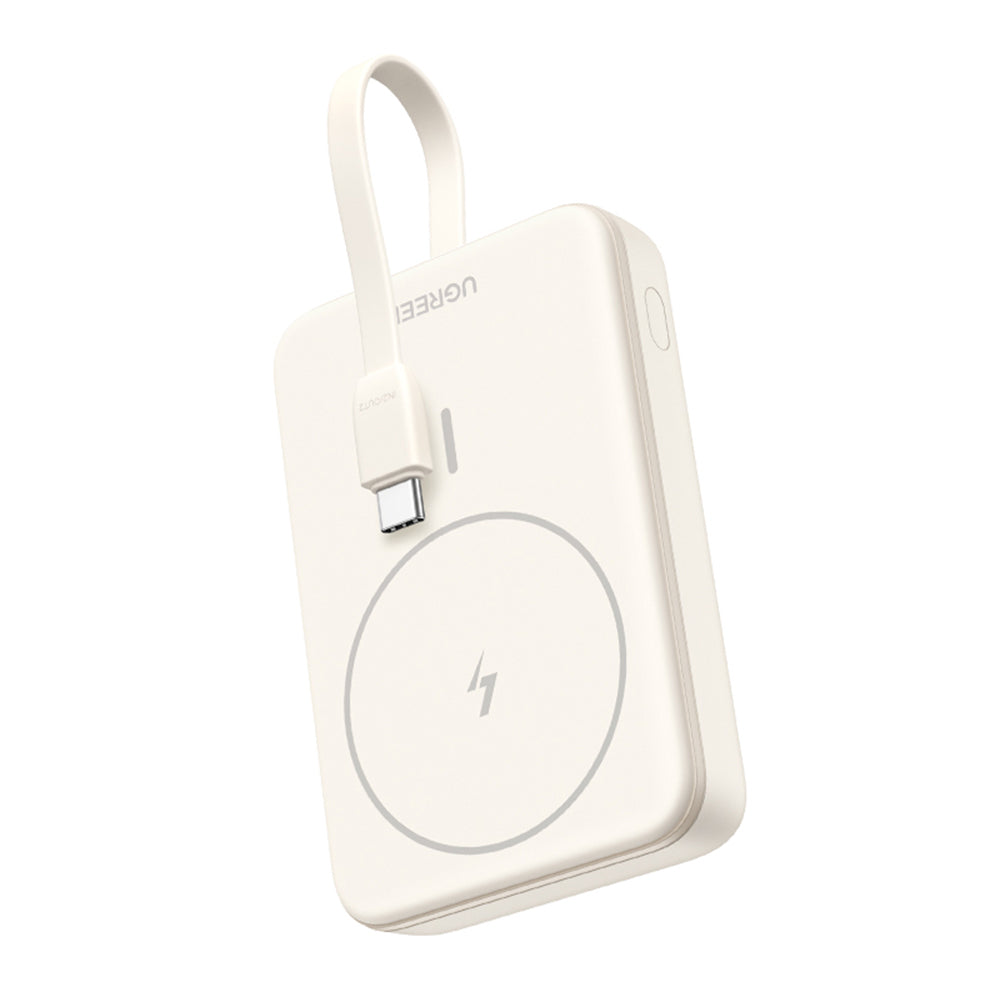 Εξωτερική Μπαταρία Ασύρματη UGREEN PB760, 10000mAh, 20W, PD + FQI, 1 x QI - 1 x USB-C, Μπεζ