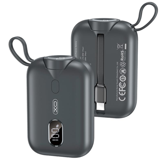 Εξωτερική Μπαταρία Wireless XO Design PR260, 10000mAh, 20W, PD + QI, 1 x QI - 2 x USB-C, Μαύρη