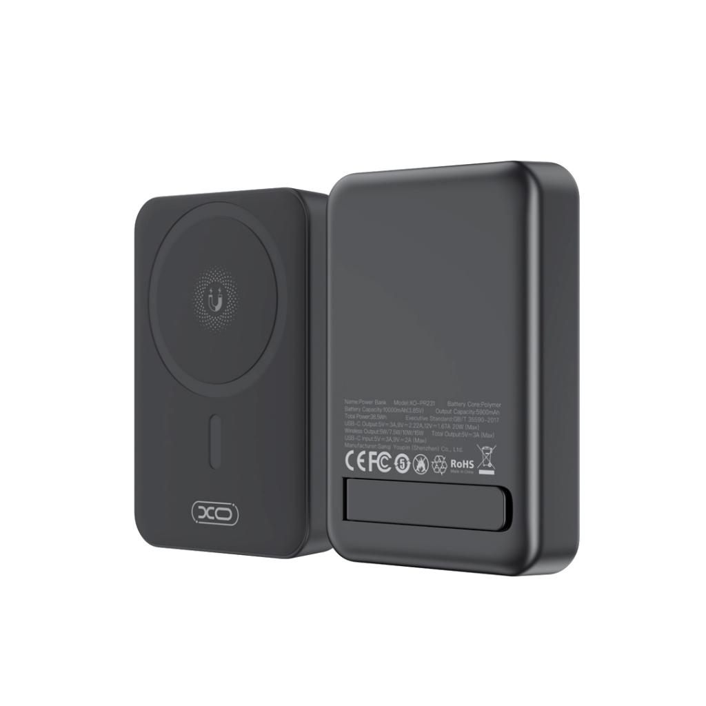 Εξωτερική Μπαταρία Wireless XO Design PR231, 10000mAh, 20W, PD + FQI, 1 x QI - 1 x USB-C, Μαύρη