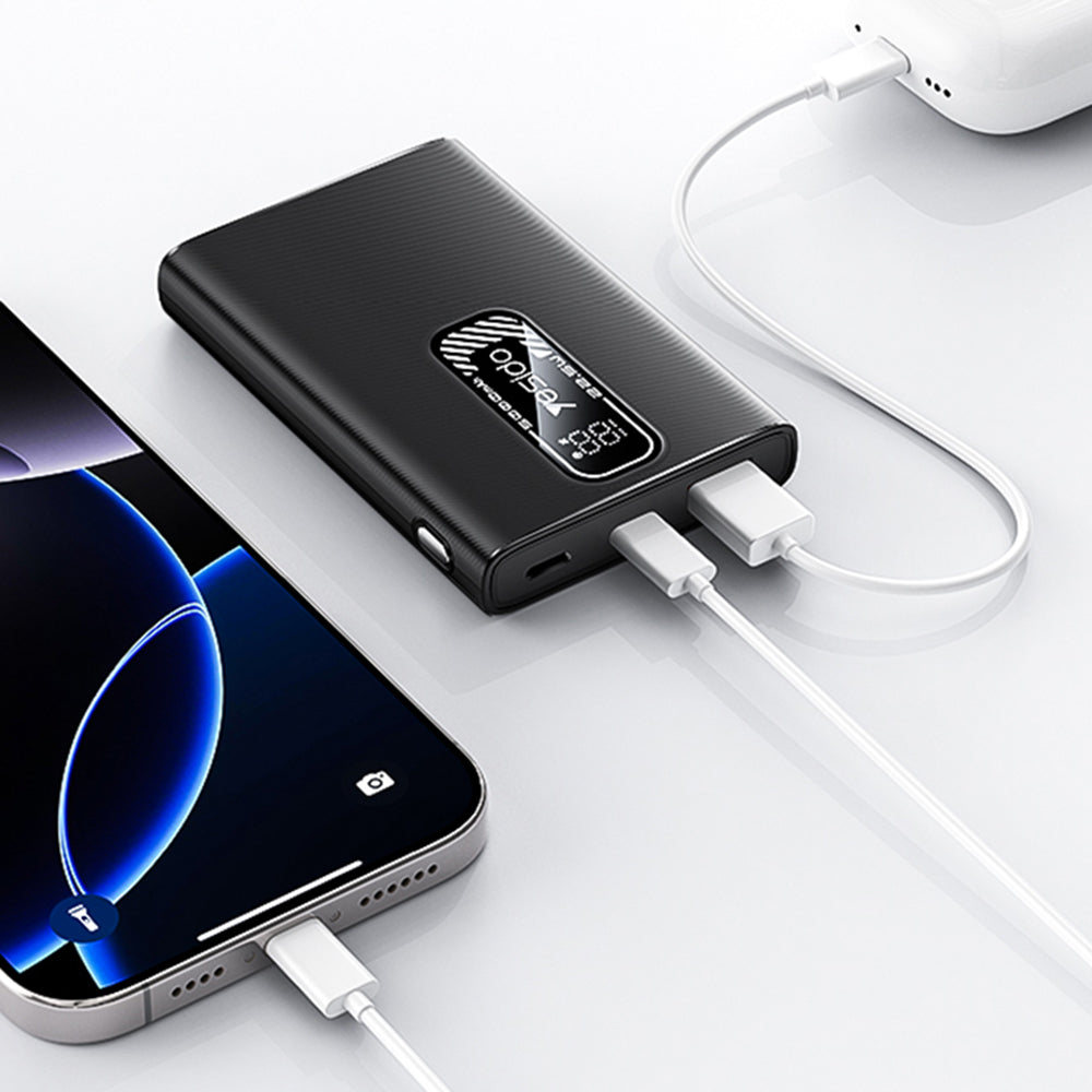 Εξωτερική Μπαταρία Yesido YP92, 5000mAh, 22.5W, QC + PD, 1 x USB-A - 1 x USB-C, Μαύρη