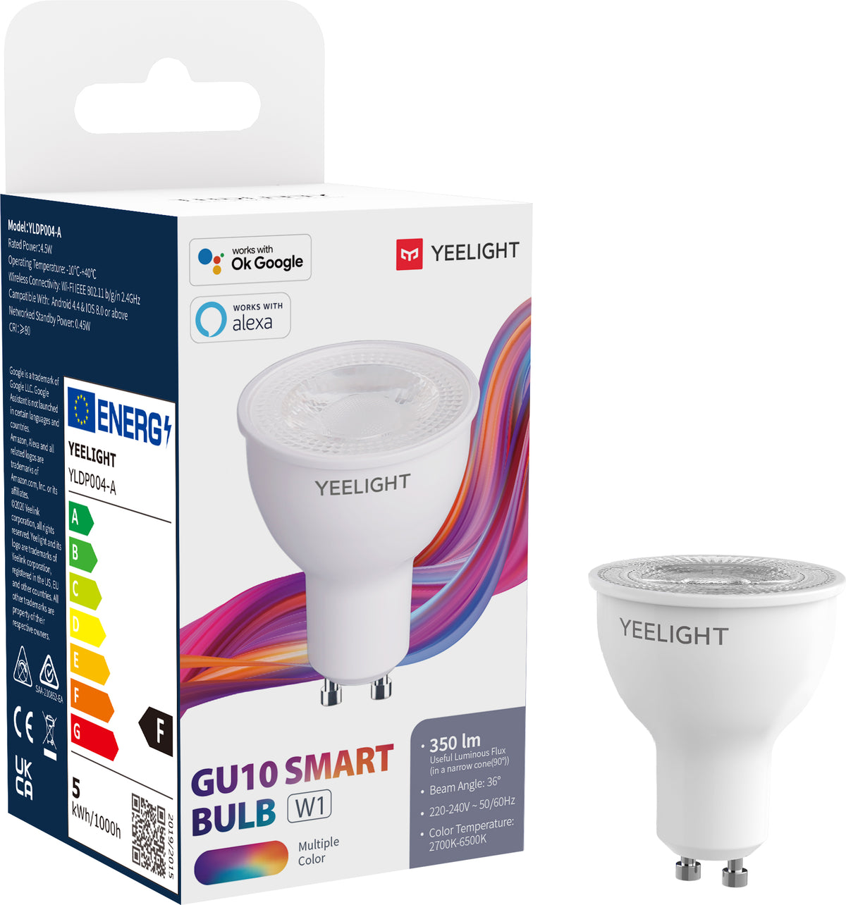 LED λάμπα Yeelight W1, Wi-Fi, GU10, 4.5W, 2700K - 6500K, 350lm, Πολύχρωμη YLDP004-A