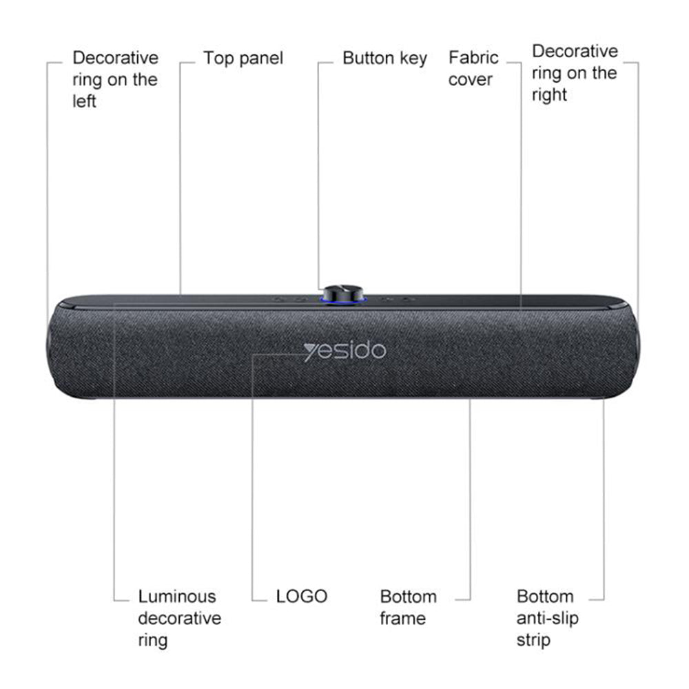 Ηχείο Bluetooth Yesido YSW42, 20W, Μαύρο