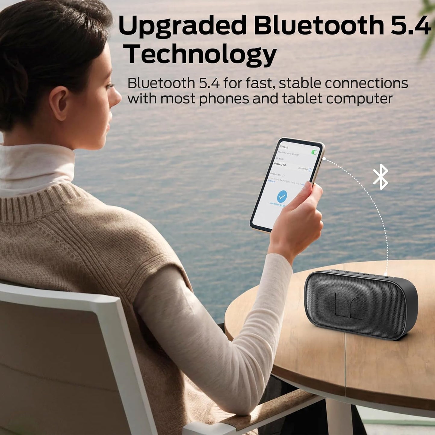 Φορητό Ηχείο Bluetooth Monster S150, 14W, TWS, RGB, Αδιάβροχο, Μαύρο