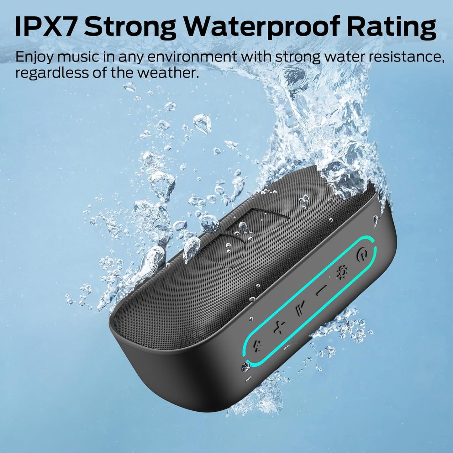Φορητό Ηχείο Bluetooth Monster S150, 14W, TWS, RGB, Αδιάβροχο, Μαύρο